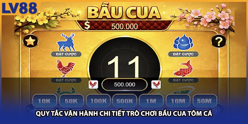 Quy tắc vận hành chi tiết trò chơi bầu cua tôm cá